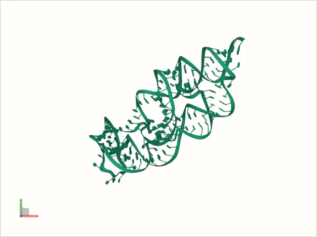 Generated 140-nt RNA structure, matching this interactive viewer
