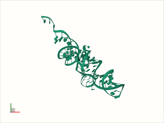 Generated 90-nt RNA structure, matching this interactive viewer